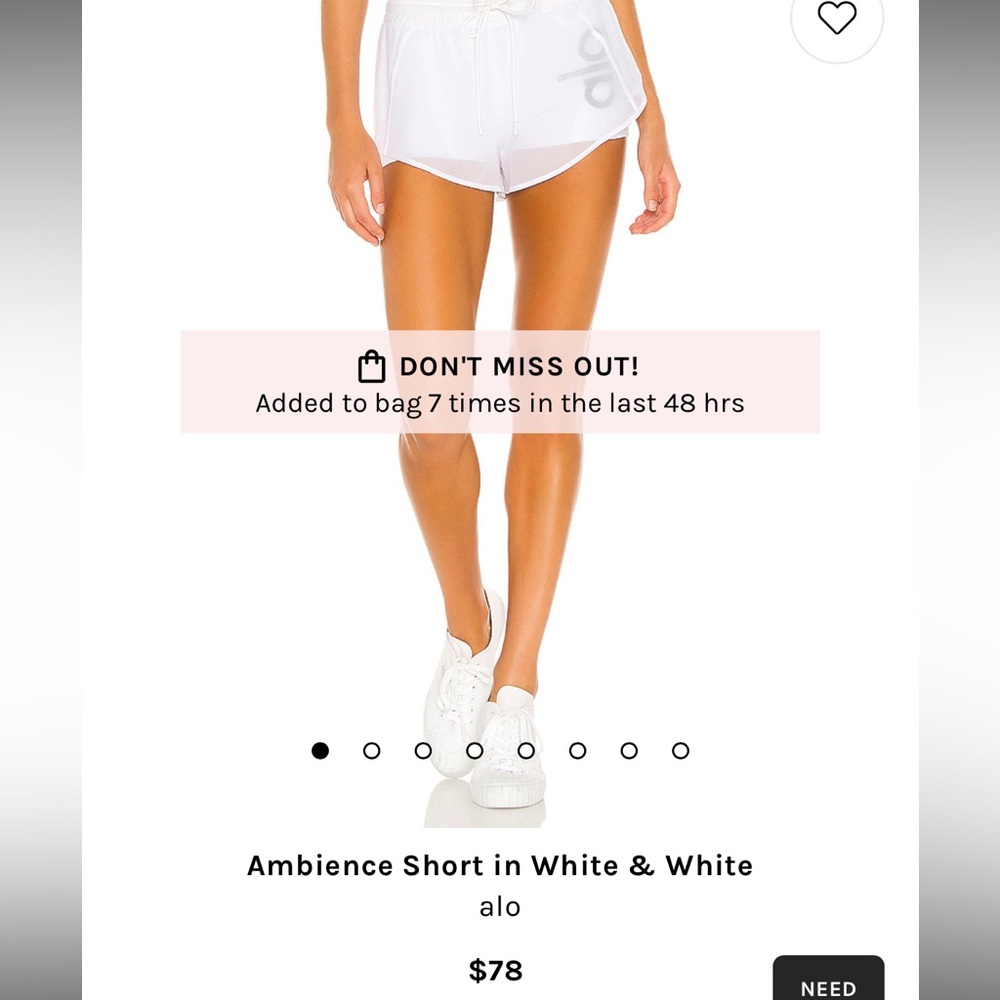 Excellent Like New Condition Alo Ambiance Shorts